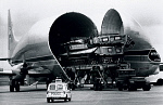 10316441
&copy; Manchester Daily Express
Transporting the wings for an Airbus by Super Guppy cargo plane, 1974.