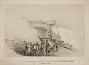 10419741
&copy; Science Museum Pictorial
'Fatal Railway Accident at the Newmarket Arch' 6 June 1851.
