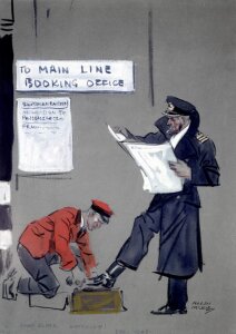10283147
&copy; NRM - Pictorial Collection
Shoe Black, Waterloo Station, December 1940.