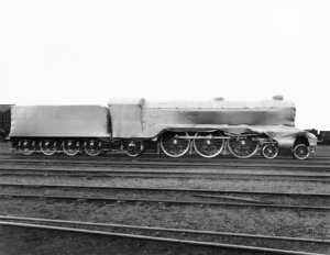 10319450
&copy; National Railway Museum
�Flying Scotsman' sheeted down at Doncaster Works, 1 March 1924.
