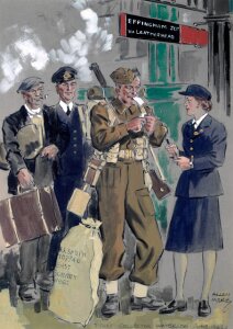 10283151
&copy; NRM - Pictorial Collection
Ticket collector at Waterloo Station, June