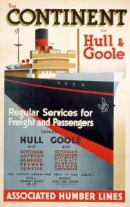 10175556
&copy; NRM - Pictorial Collection
'The Continent via Hull & Goole�, BR poster, 1952.