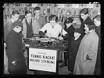 10432258
&copy; NMeM Daily Herald Archive
Stringing a tennis racket, Gamages, Oxford Street, London, 1936.