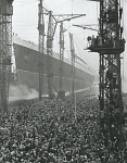 10320168
&copy; NMeM Daily Herald Archive
Launching the �Queen Elizabeth�, Clydebank, Glasgow, 1938.