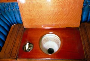 10276673
&copy; National Railway Museum
Queen Victoria's lavatory on the royal train, 1869.