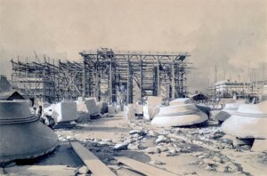 10300573
&copy; NRM - Pictorial Collection
Construction of the Euston Arch, London, October 1837.