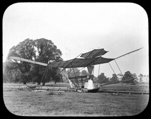 10423879
&copy; Science Museum
Maxim�s wrecked flying machine after its brief lift off, 31st July 1894.