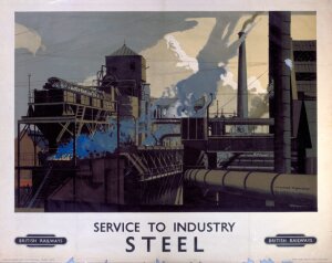 10173784
&copy; NRM - Pictorial Collection
'Service to Industry - Steel', BR (LMR) poster, c 1923-1947.