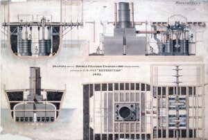 10307084
&copy; Science Museum Archive
800 hp double cylinder engines fitted to HMS 'Retribution', 1842.