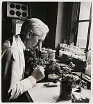 10432088
&copy; NMeM Daily Herald Archive
Alexander Fleming, Scottish bacteriologist, 18 December 1943.