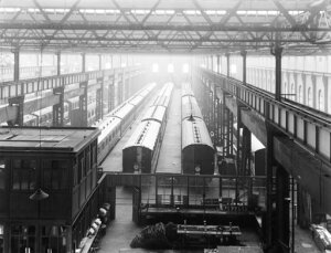 10444488
&copy; National Railway Museum
Carriages at Newton Heath Works, Greater Manchester, 6 March 1927.