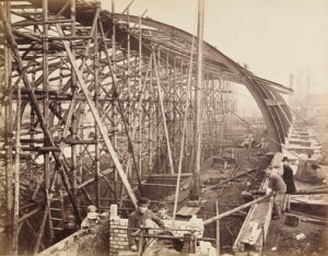 10437897
&copy; Science Museum Archive
Construction of Gloucester Road Station, London, c 1867.