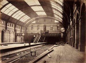 10437898
&copy; Science Museum Archive
Gloucester Road Station, London, during construction, c 1867.