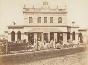 10437899
&copy; Science Museum Archive
Street elevation of Gloucester Road Station, London, 1868.