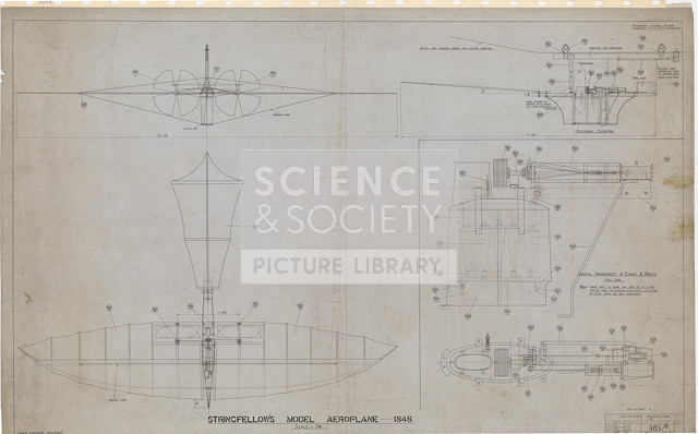 Aroplain String Dyeline drawing of Stringfellow’s Model Aeroplane, | Science & Society ...