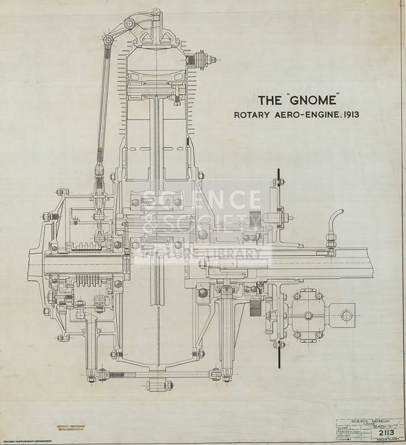 The “Gnome” Rotary Aero-engine (1913): Dyeline Dra | Science & Society ...